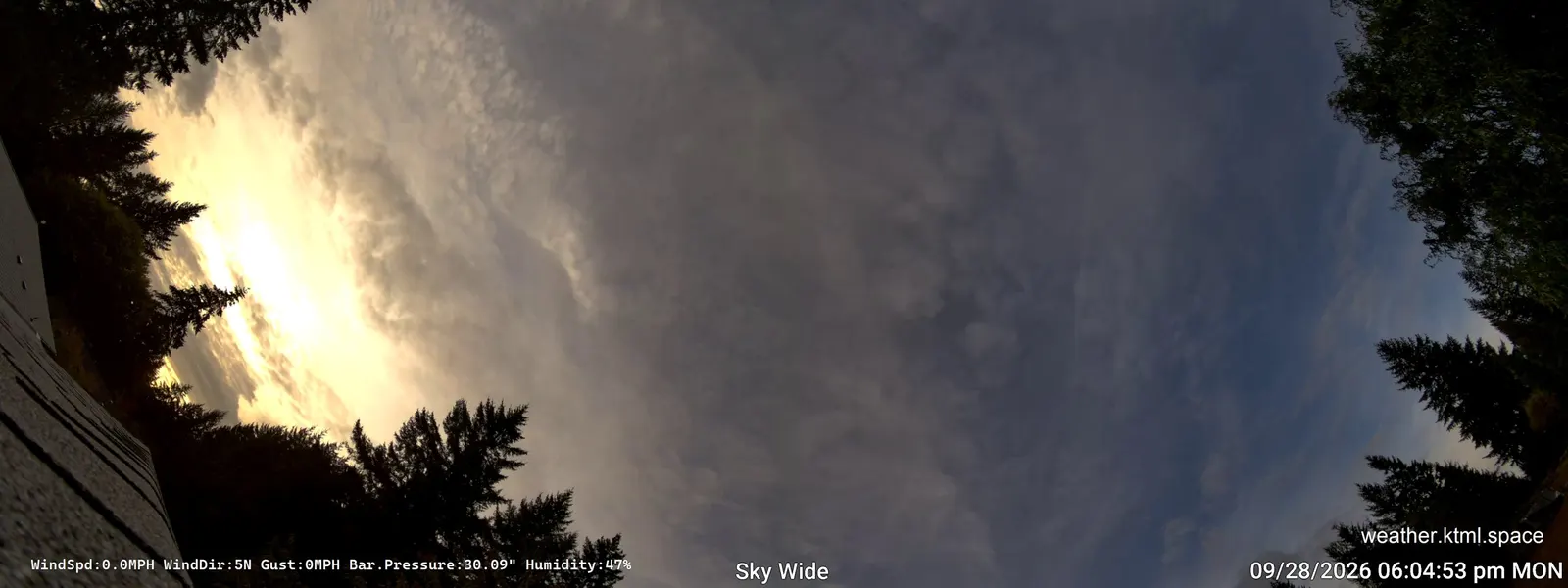 Current sky wide weather camera view from Beavercreek, Oregon